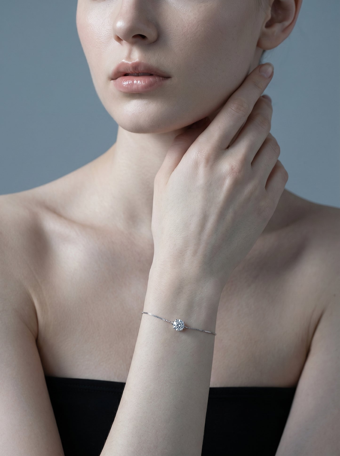 Celand 1CT Solitaire Moissanite Bracelet, S925 Silver