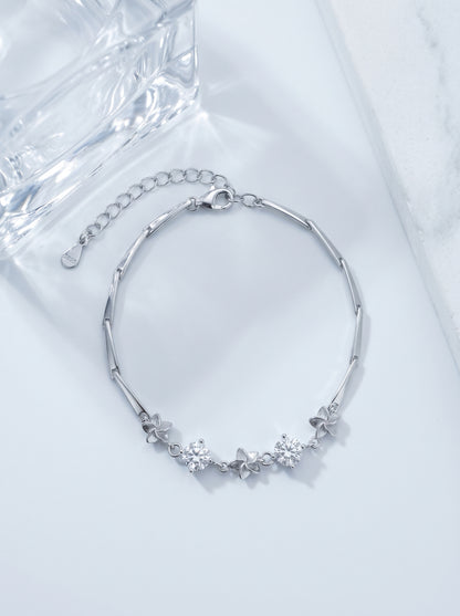 Celand 1CTW Floral Moissanite Bracelet, S925 Silver