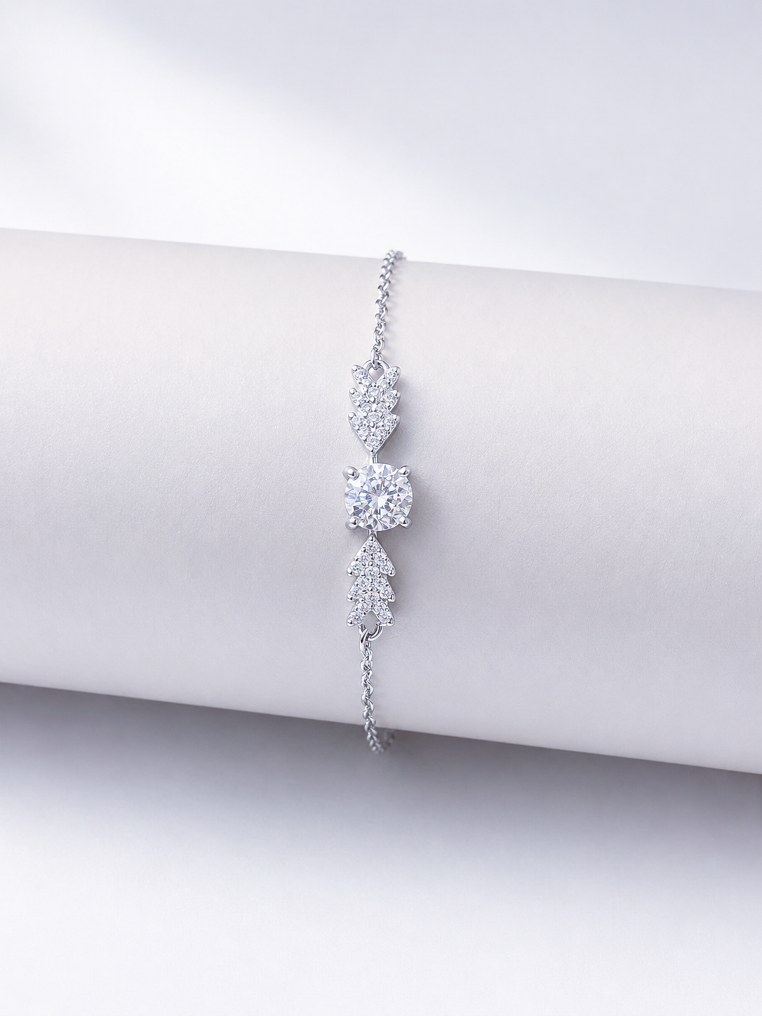Celand 1CT Moissanite Angel Wing Bracelet, S925 Silver