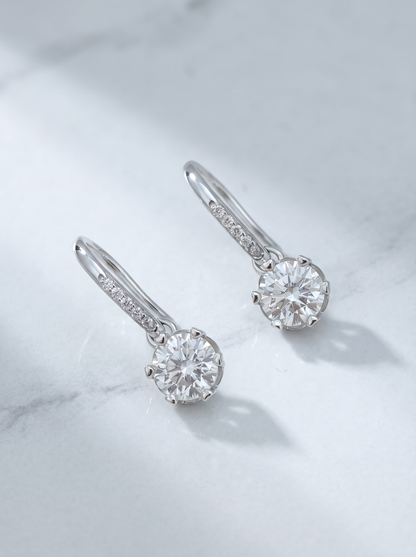 Celand 0.5ct Moissanite Huggie Drop Earrings