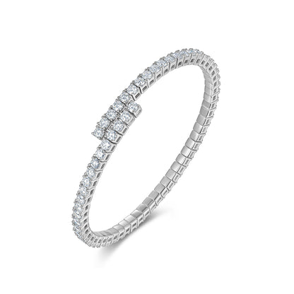6.5CTW Moissanite Wrap Tennis Bracelet in S925 Sterling Silver