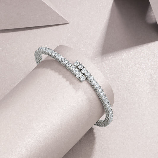 6.5CTW Moissanite Wrap Tennis Bracelet in S925 Sterling Silver