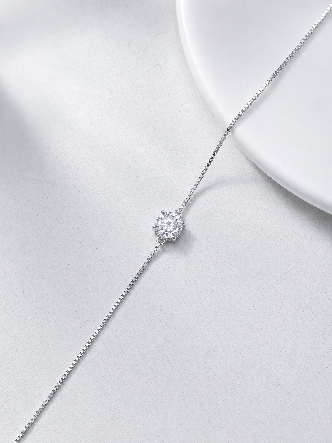 Celand 1CT Solitaire Moissanite Bracelet, S925 Silver