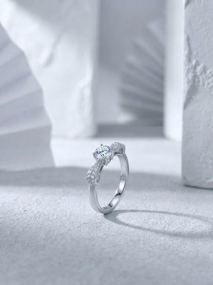 Celand 0.5ct Bow Knot Moissanite Ring