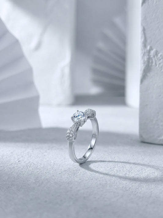 Celand 0.5ct Bow Knot Moissanite Ring