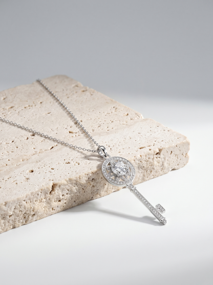 Celand 1ct Key Moissanite Necklace