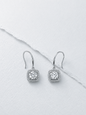 Celand 1ct Moissanite Halo Drop Earrings