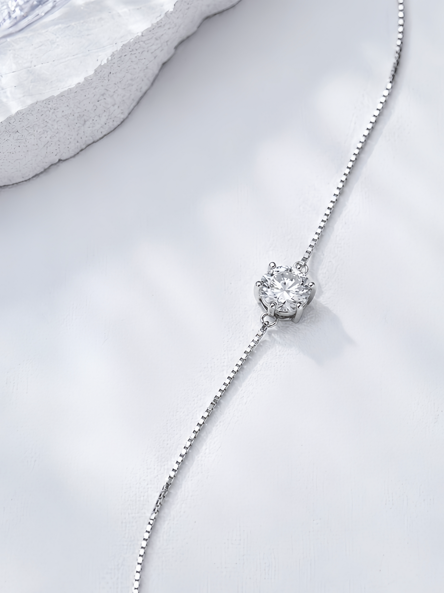 Celand 1CT Solitaire Moissanite Bracelet, S925 Silver