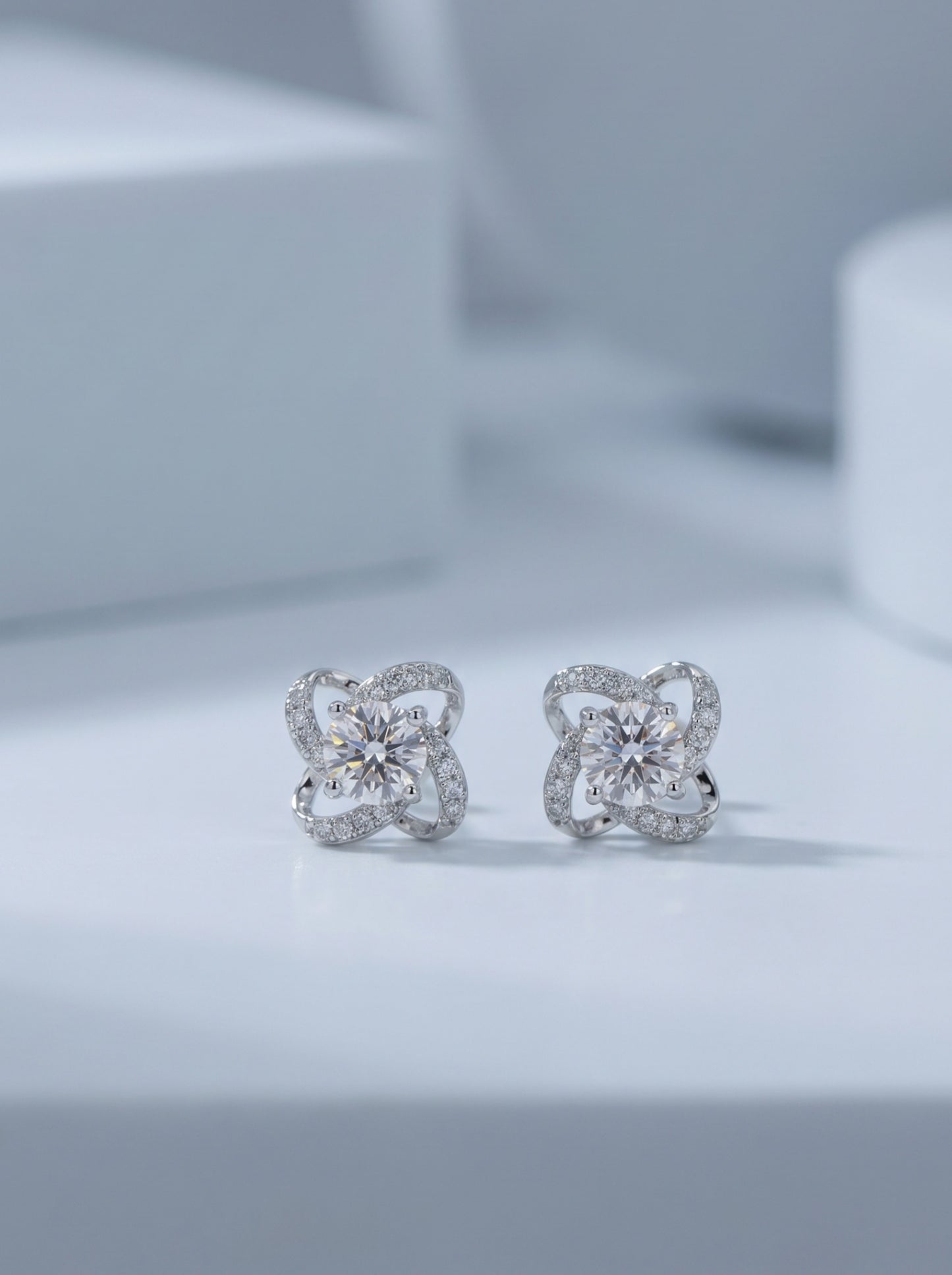 Celand 0.5ct Butterfly Moissanite Stud Earrings