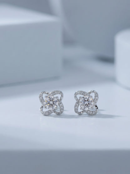 Celand 0.5ct Butterfly Moissanite Stud Earrings