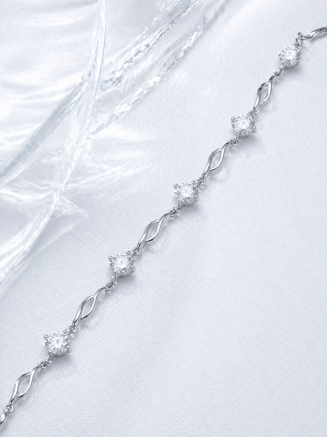 Celand S925 Silver 7x0.5CT Moissanite Bracelet