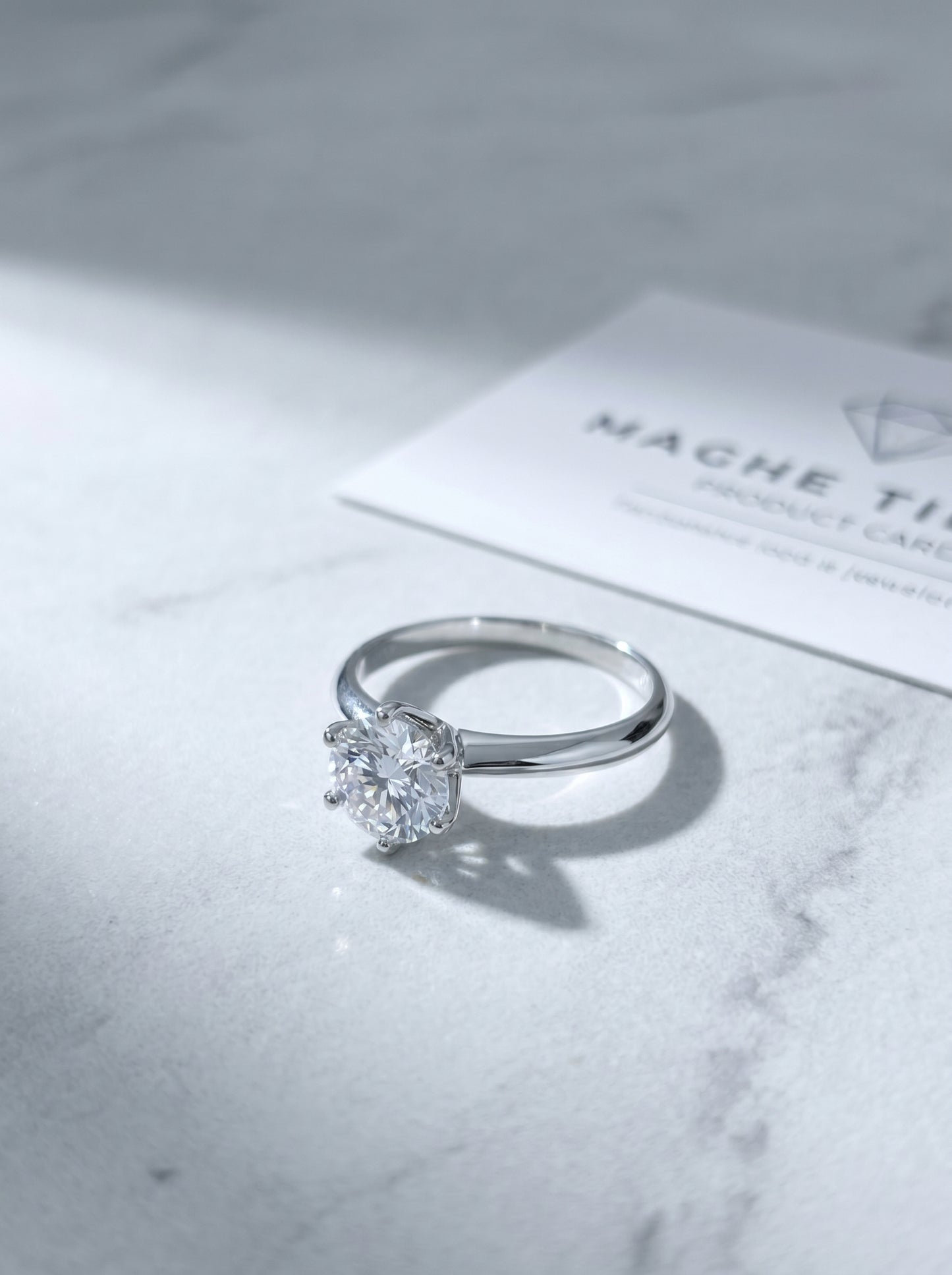 Celand 1ct Moissanite Solitaire Ring