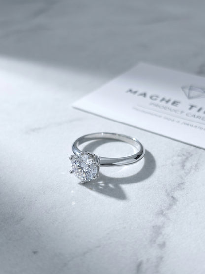 Celand 1ct Moissanite Solitaire Ring