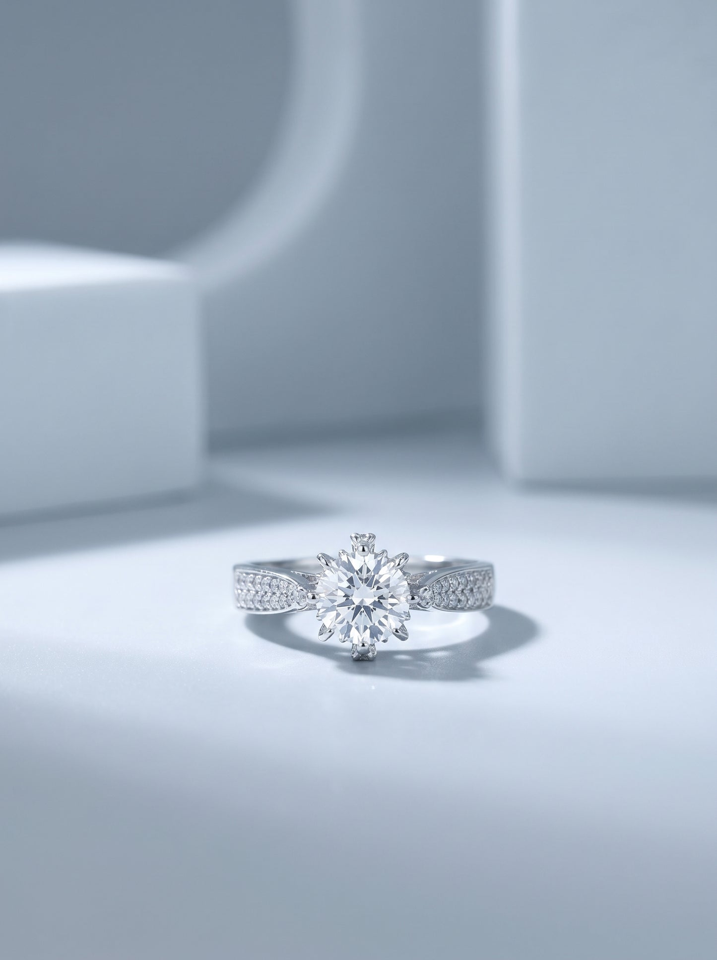 Celand 1ct Floral Moissanite Pavé Ring