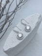 Celand 1ct Round Halo Moissanite Drop Earrings