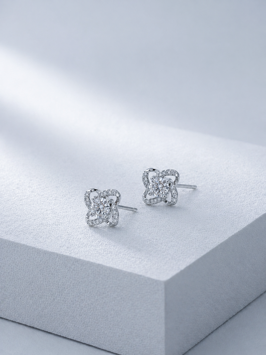 Celand 0.5ct Butterfly Moissanite Stud Earrings