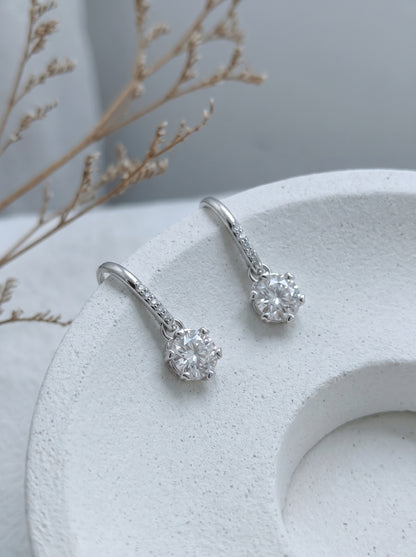 Celand 0.5ct Moissanite Huggie Drop Earrings