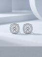 Celand 1ct Square Halo Moissanite Stud Earrings