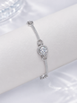 Celand 1CT Round Halo Moissanite Bracelet, S925 Silver