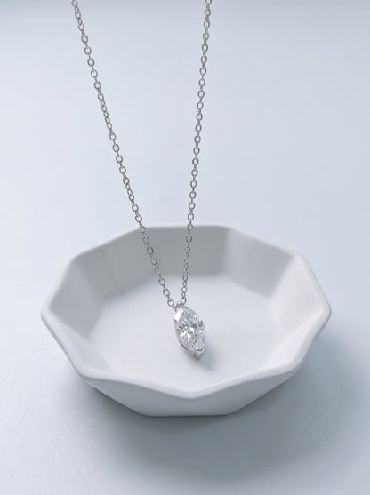 Celand 1ct Marquise Moissanite Necklace