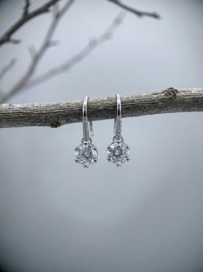 Celand 0.5ct Moissanite Huggie Drop Earrings