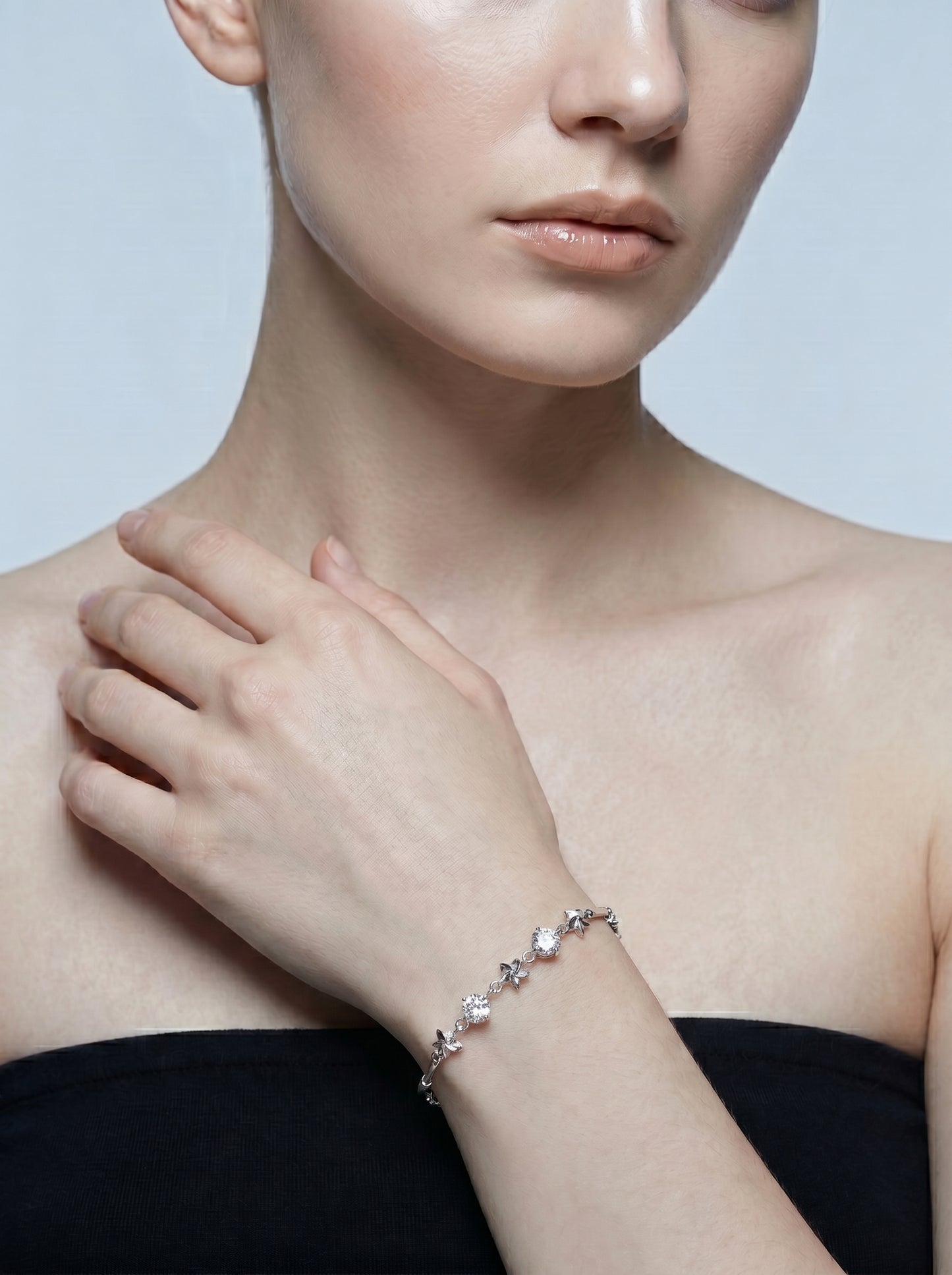Celand 1CTW Floral Moissanite Bracelet, S925 Silver