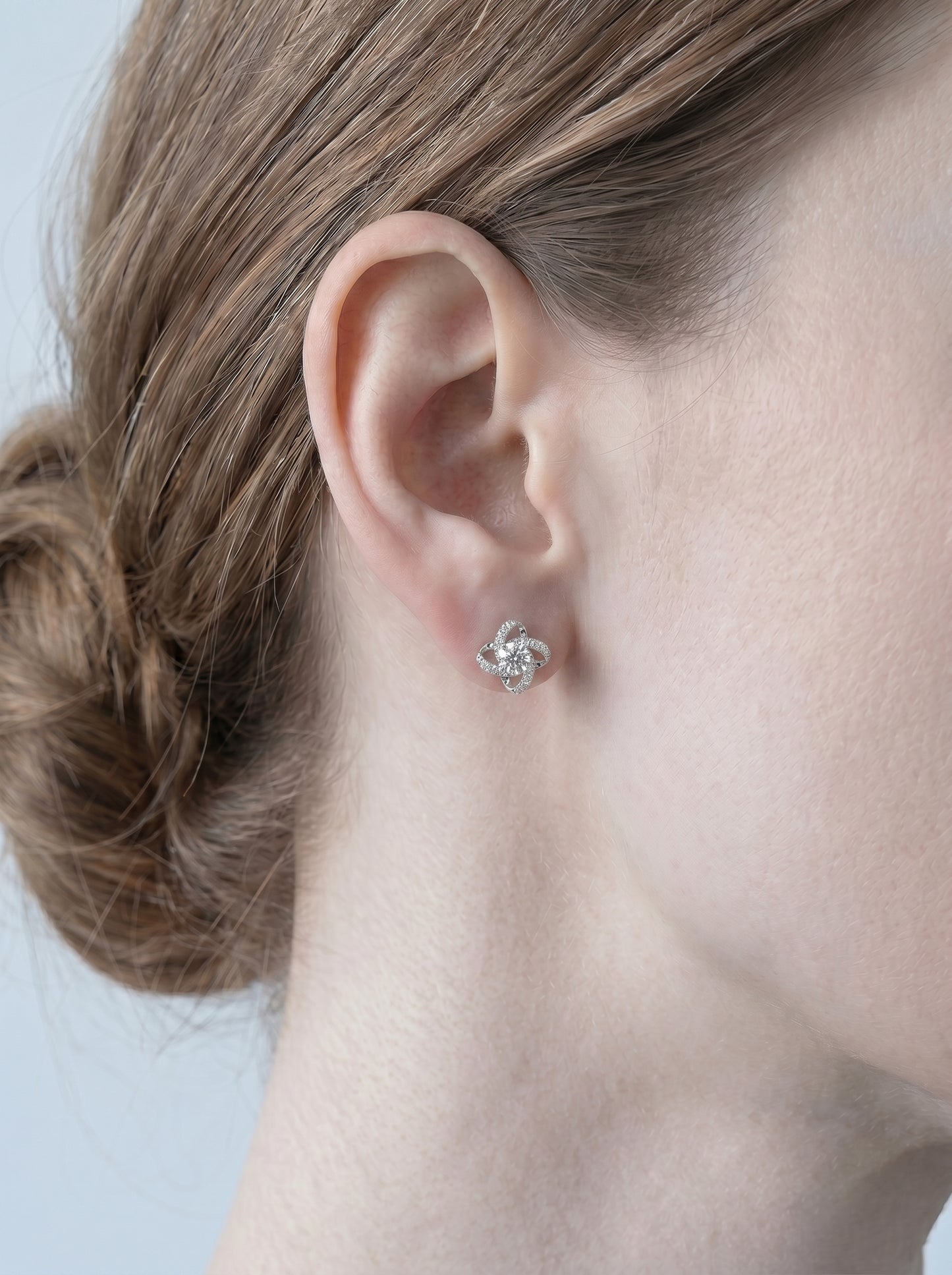 Celand 0.5ct Butterfly Moissanite Stud Earrings