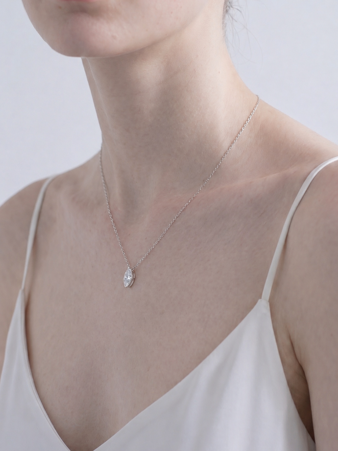 Celand 1ct Marquise Moissanite Necklace