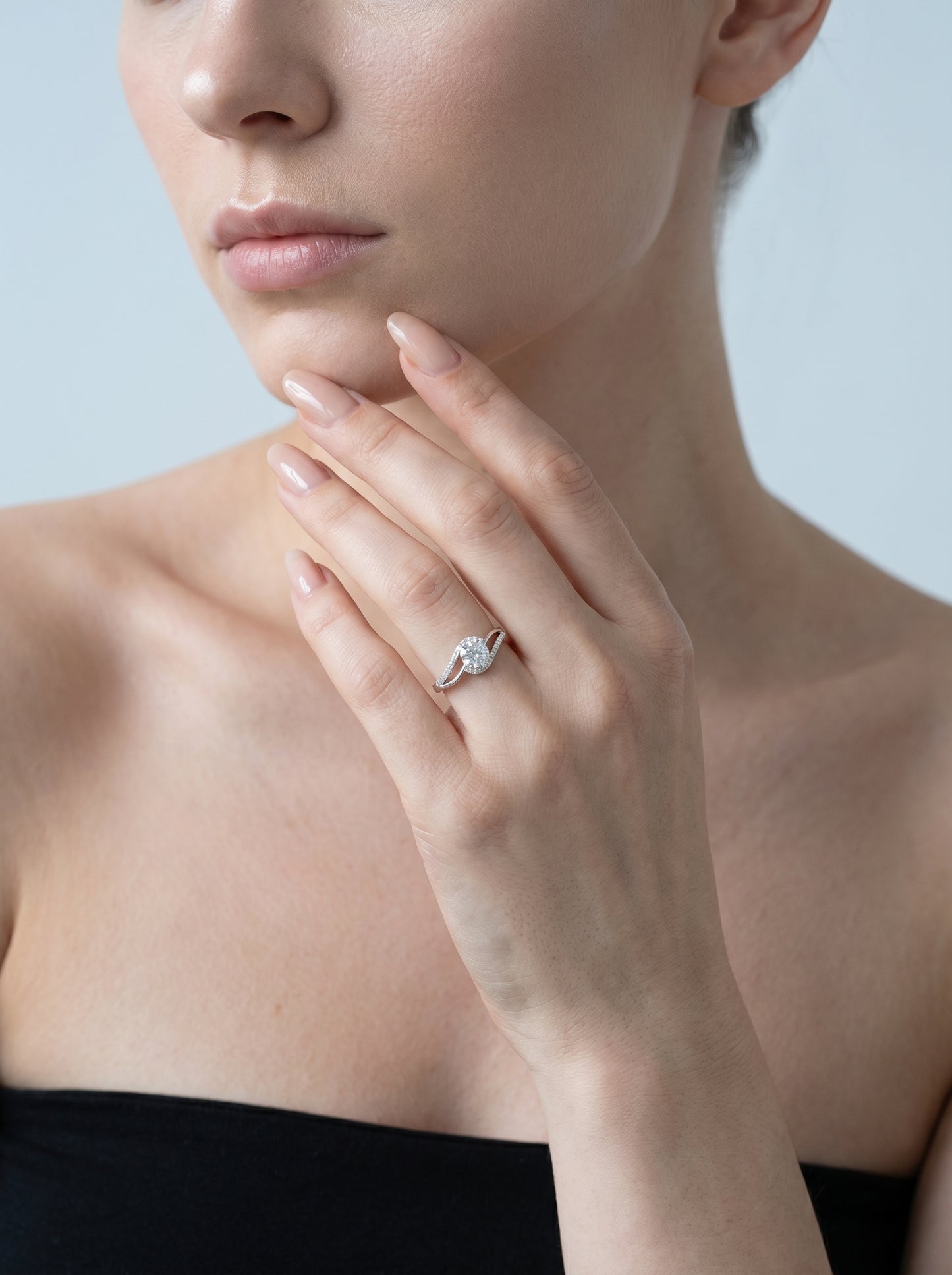 Celand 0.8ct Moissanite Swirl Ring
