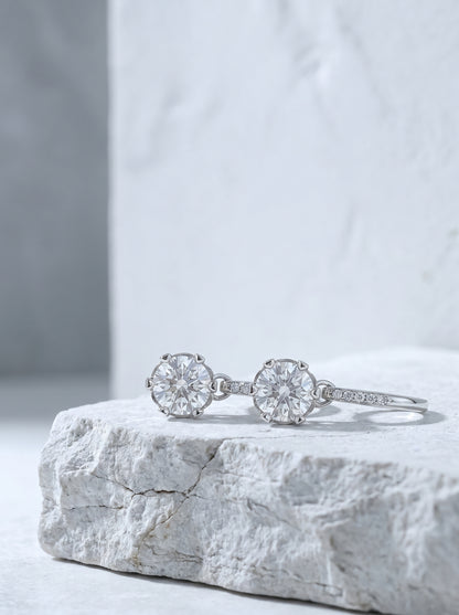 Celand 0.5ct Moissanite Huggie Drop Earrings