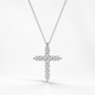 1.1CTW Moissanite Cross Necklace in S925 Sterling Silver