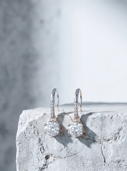 Celand 0.5ct Moissanite Huggie Drop Earrings