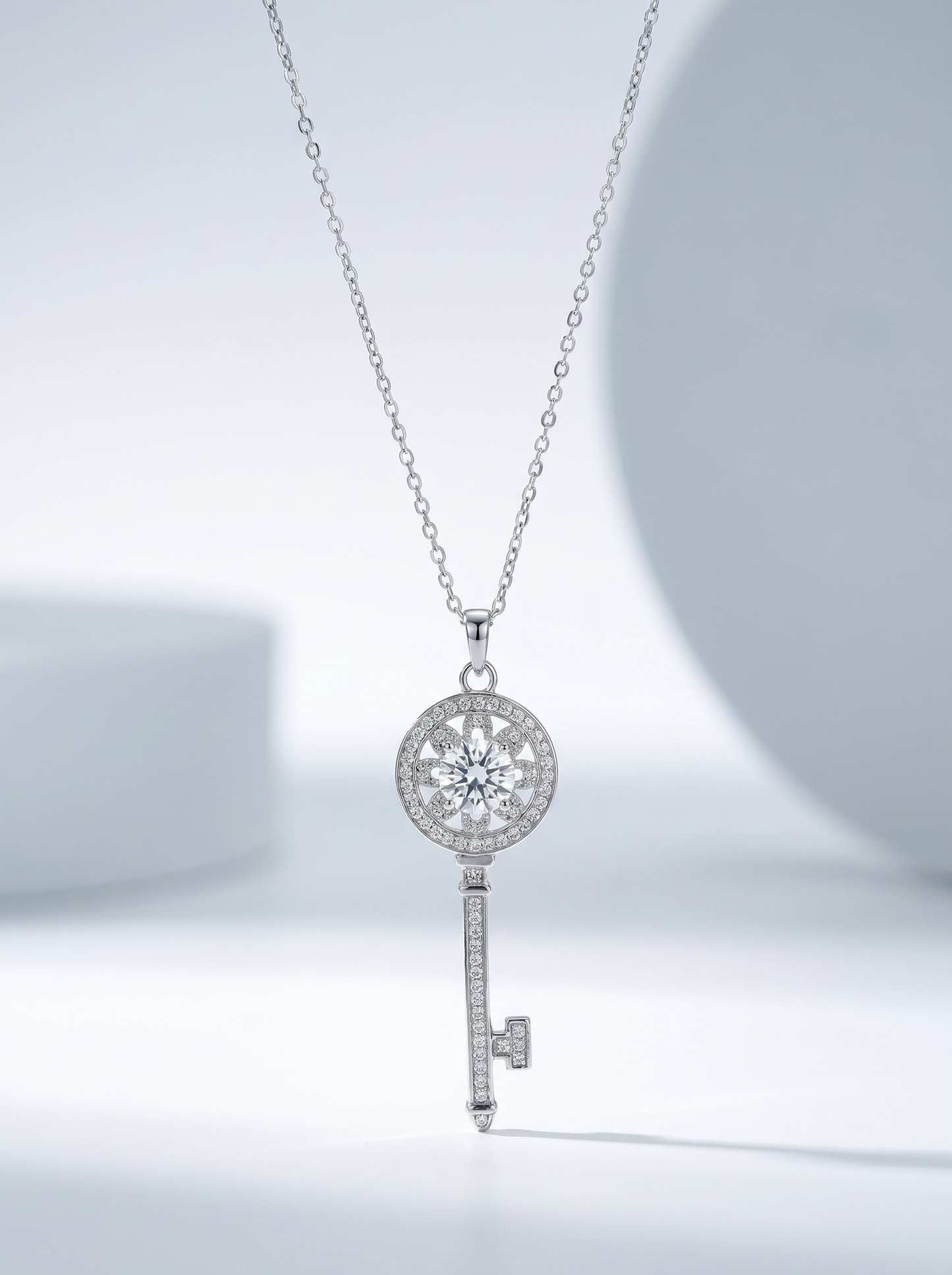 Celand 1ct Key Moissanite Necklace